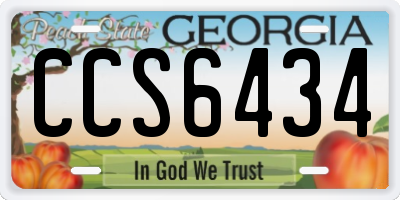 GA license plate CCS6434