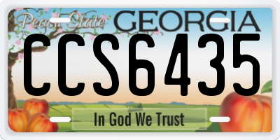 GA license plate CCS6435