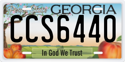 GA license plate CCS6440