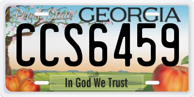 GA license plate CCS6459