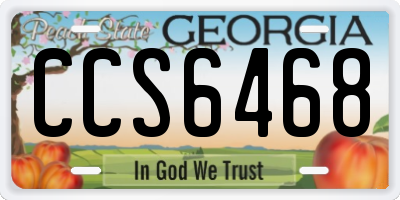 GA license plate CCS6468