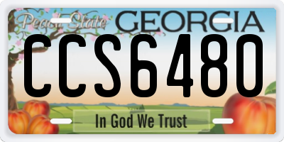 GA license plate CCS6480