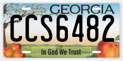 GA license plate CCS6482