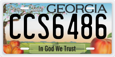 GA license plate CCS6486
