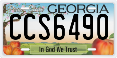 GA license plate CCS6490
