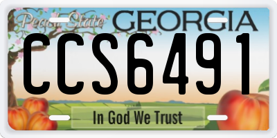 GA license plate CCS6491