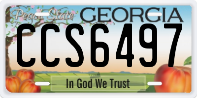 GA license plate CCS6497