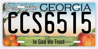 GA license plate CCS6515