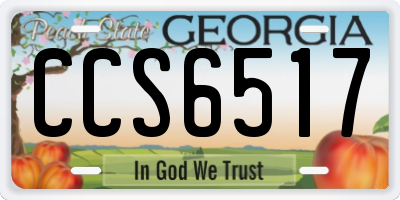 GA license plate CCS6517