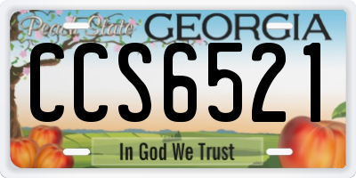 GA license plate CCS6521