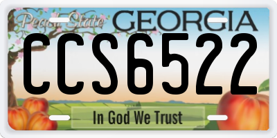 GA license plate CCS6522
