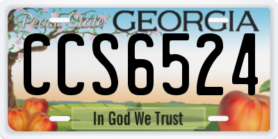 GA license plate CCS6524
