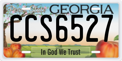 GA license plate CCS6527