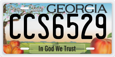 GA license plate CCS6529