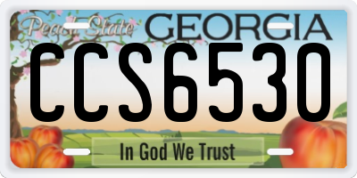GA license plate CCS6530