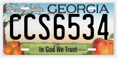 GA license plate CCS6534