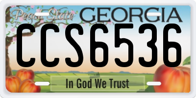 GA license plate CCS6536
