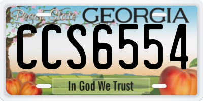 GA license plate CCS6554