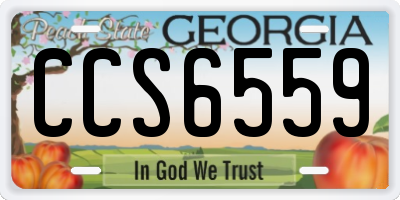 GA license plate CCS6559
