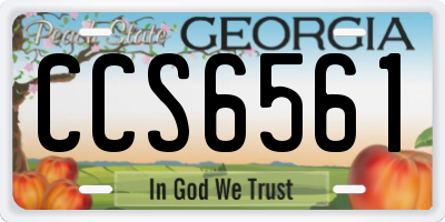 GA license plate CCS6561