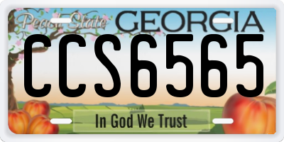 GA license plate CCS6565