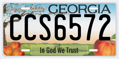 GA license plate CCS6572