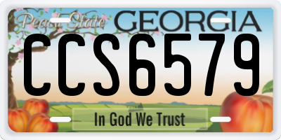 GA license plate CCS6579