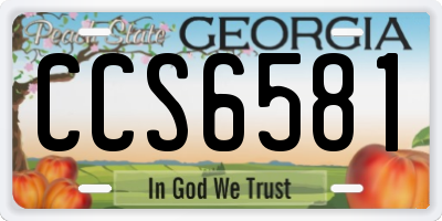 GA license plate CCS6581