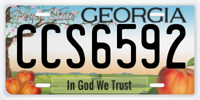 GA license plate CCS6592