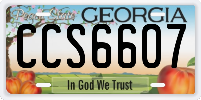 GA license plate CCS6607