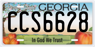GA license plate CCS6628