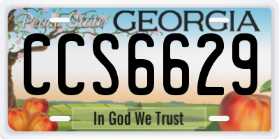 GA license plate CCS6629