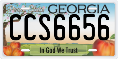 GA license plate CCS6656