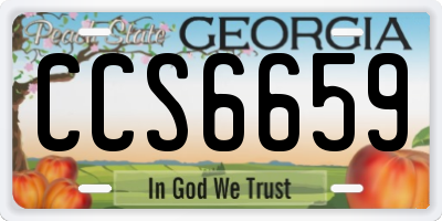 GA license plate CCS6659