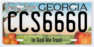 GA license plate CCS6660