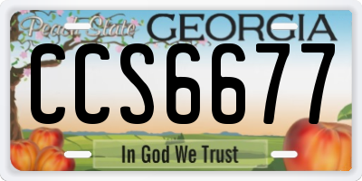 GA license plate CCS6677