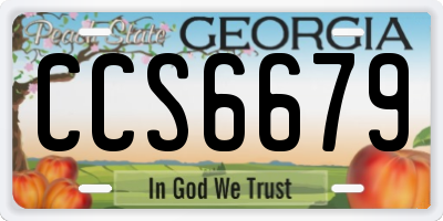 GA license plate CCS6679