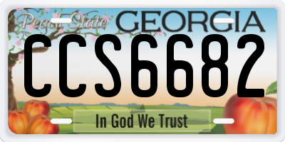 GA license plate CCS6682