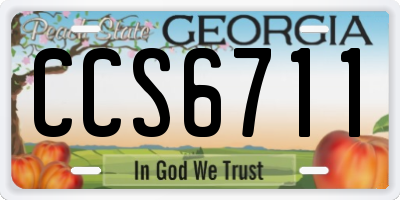 GA license plate CCS6711