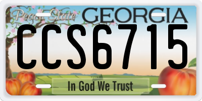 GA license plate CCS6715