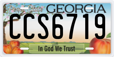 GA license plate CCS6719