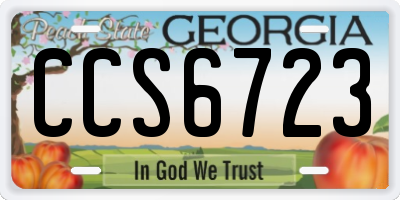 GA license plate CCS6723