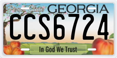 GA license plate CCS6724