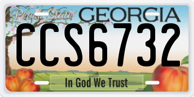 GA license plate CCS6732