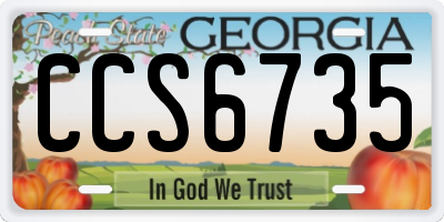 GA license plate CCS6735