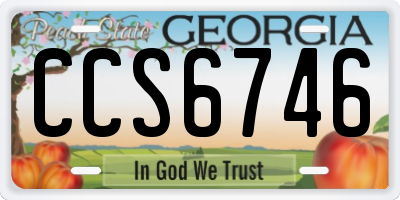 GA license plate CCS6746