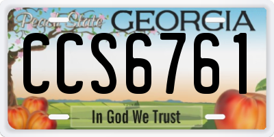 GA license plate CCS6761