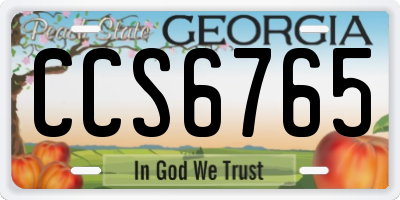GA license plate CCS6765