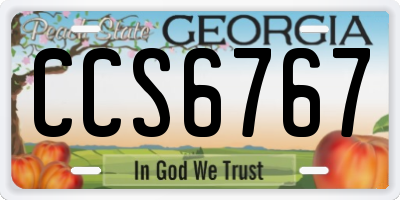 GA license plate CCS6767