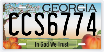 GA license plate CCS6774